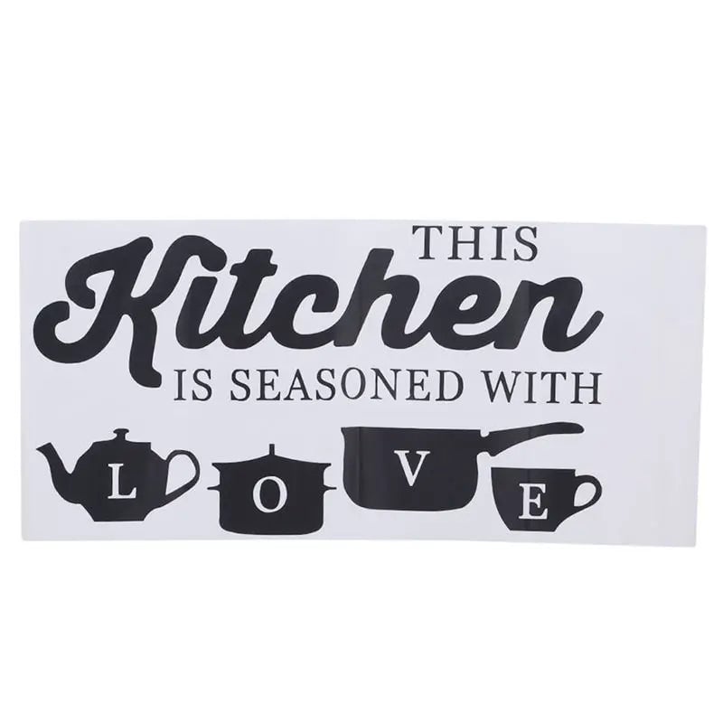 Kitchen Wall Sticker 'This Kitchen Seasoned With Love' Quote Decal