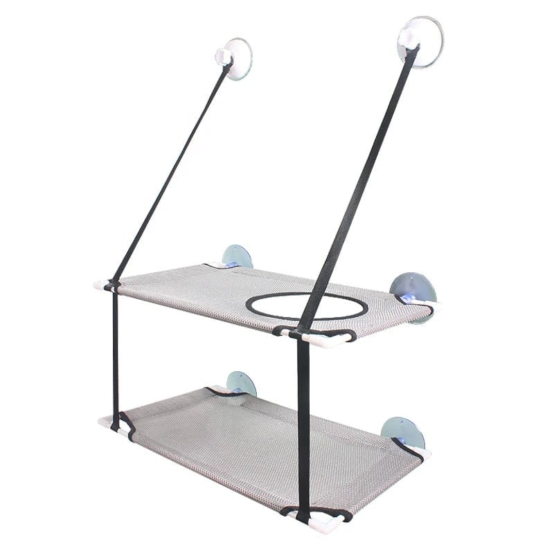 Cat Window Hammock Bed - Double-Decker Suction Cup Wall Mount