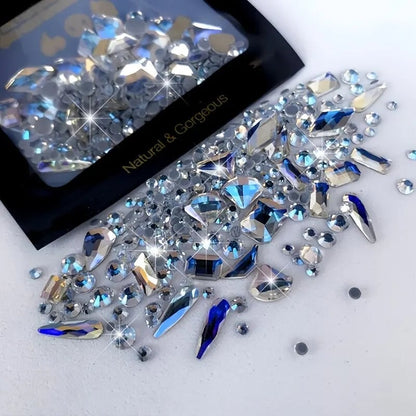 150pcs Glass Rhinestones + 20pcs Shaped Beads Nail Art DIY Kit