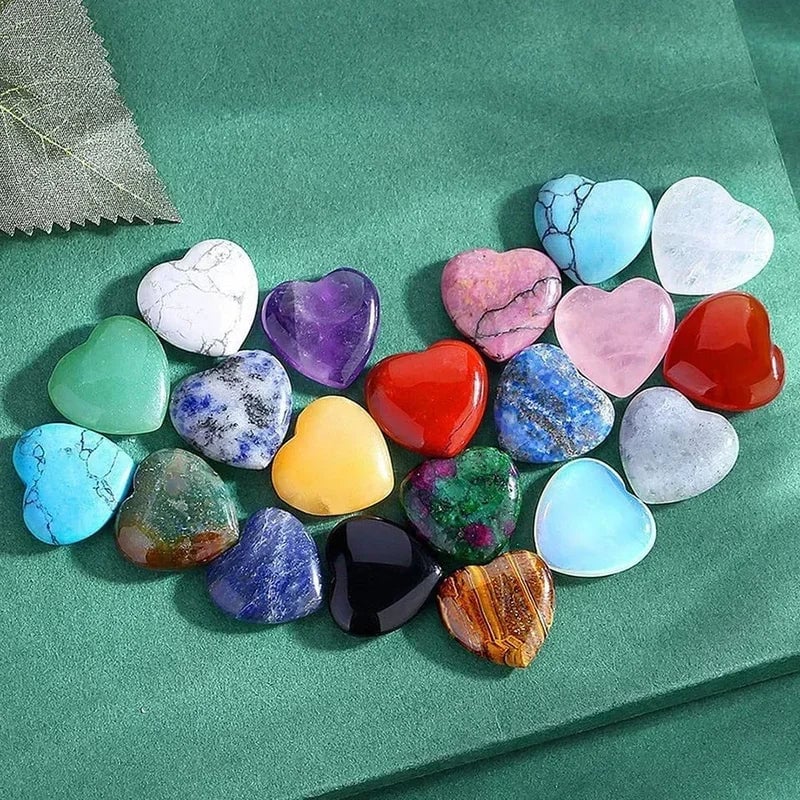 Heart Shape Amethyst Agate Crystal Stones 10-30PCS Natural Mineral