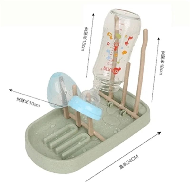 Wheat Straw Baby Bottle Drying Rack Feeding Cup Storage Holder