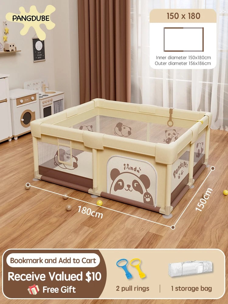 Panda Baby Playpen 4 Adjustable Sizes Activity Gym Safety Fence
