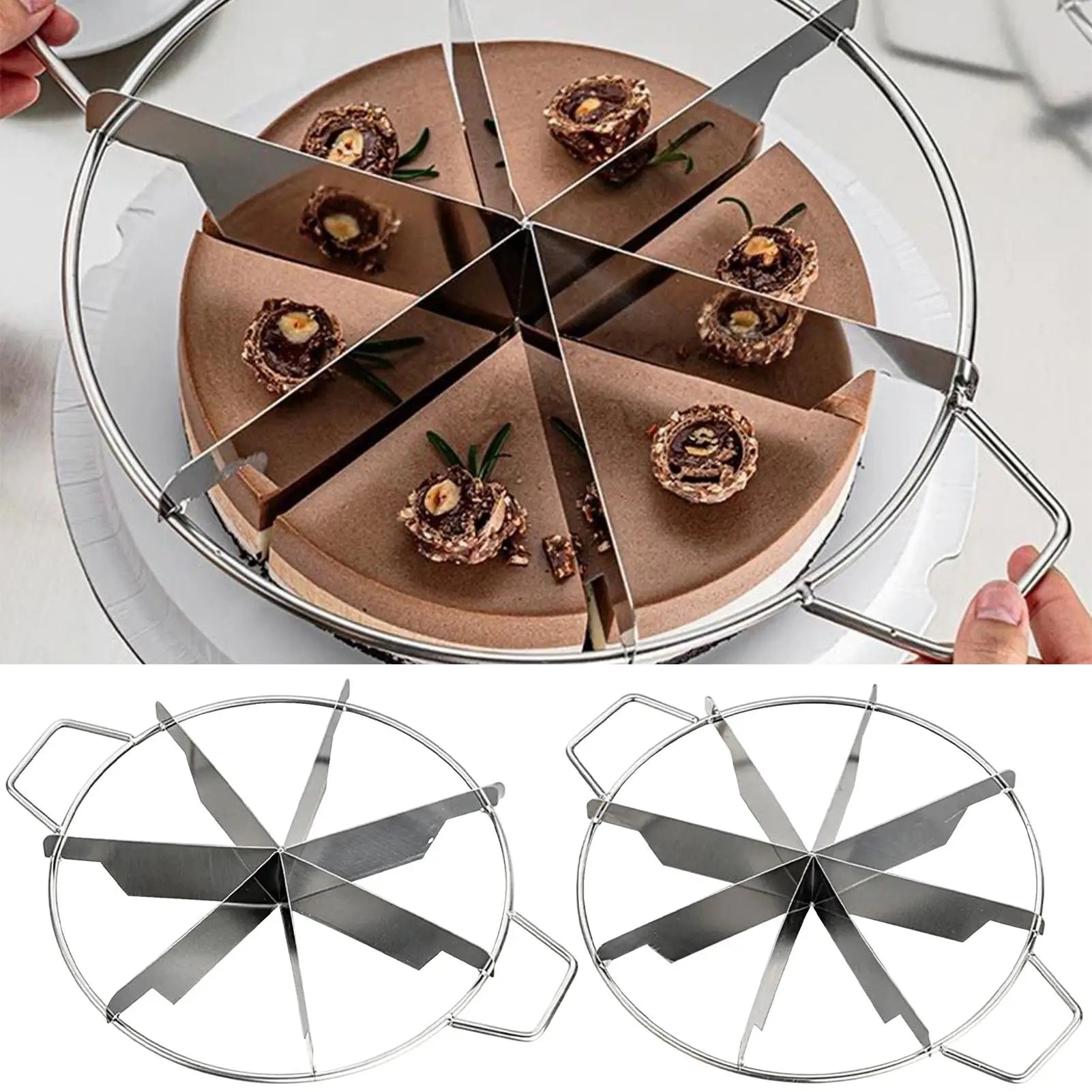 Stainless Steel Cake Divider 6/7/8 Portions Pizza Pie Cutter Tool