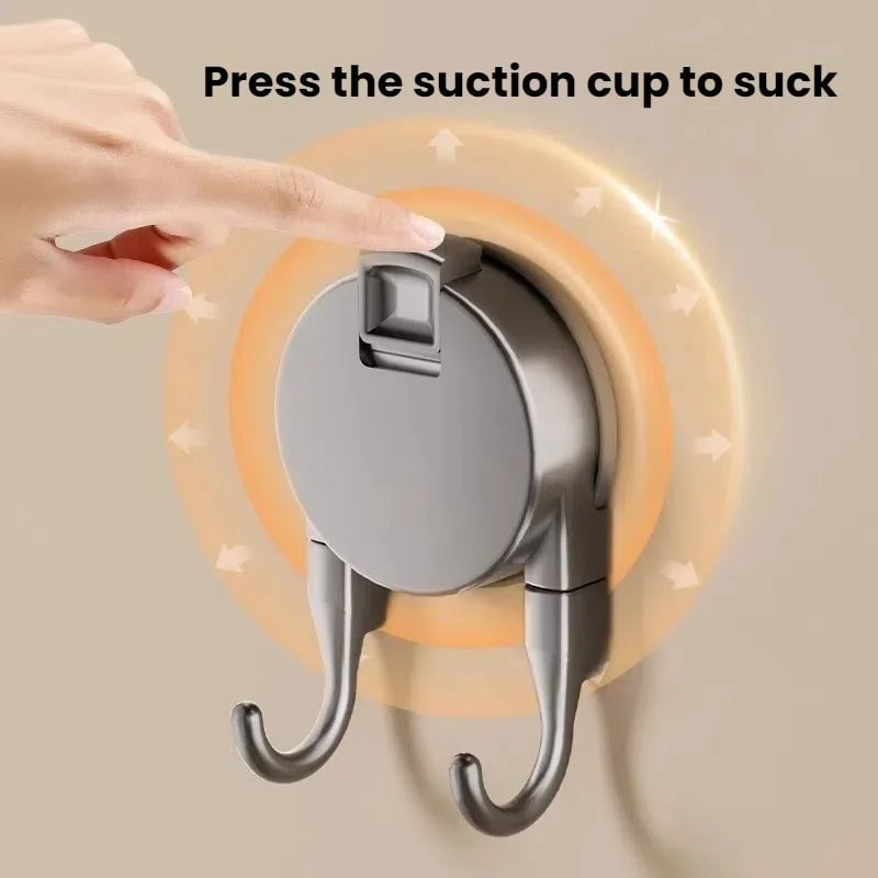 Strong Suction Cup Hooks No Drill Dual Hook Bathroom Kitchen