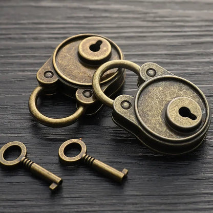 Vintage Bronze Padlock with Keys - Antique Style Lock for Luggage