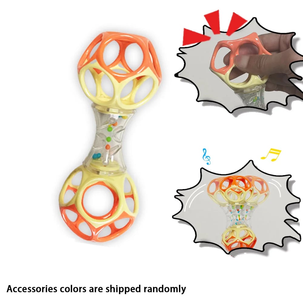 Baby Teether Rattle Barbell Toy - Safe BPA-Free 3+ Months