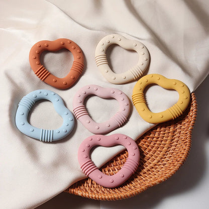 Food Grade Silicone Heart Star Teether - Baby Teething Toy 2024