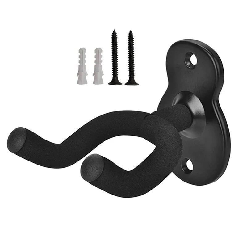 Metal Guitar Wall Mount Hook - Non-Slip Holder for Guitar Bass Ukulele