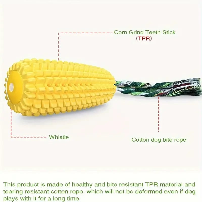 Durable Squeaky Corn Stick Dog Chew Toy - Heavy Duty for Aggressive Chewers
