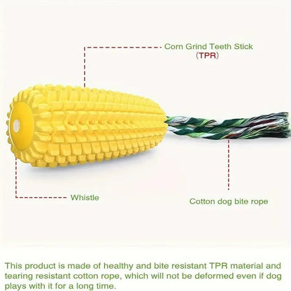 Durable Squeaky Corn Stick Dog Chew Toy - Heavy Duty for Aggressive Chewers