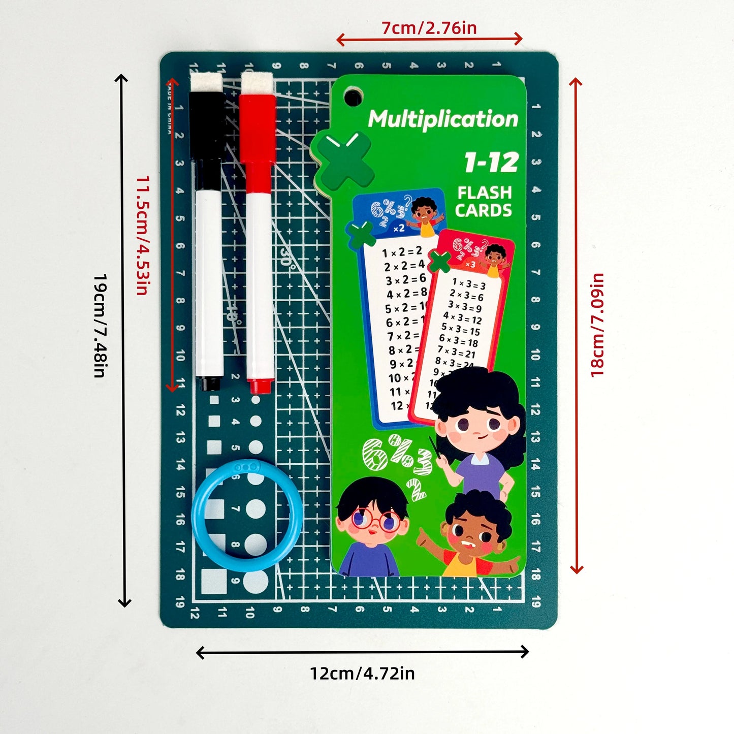 Digital Math Flash Cards 15-Card Set with 2 Erasable Pens Learning Kit
