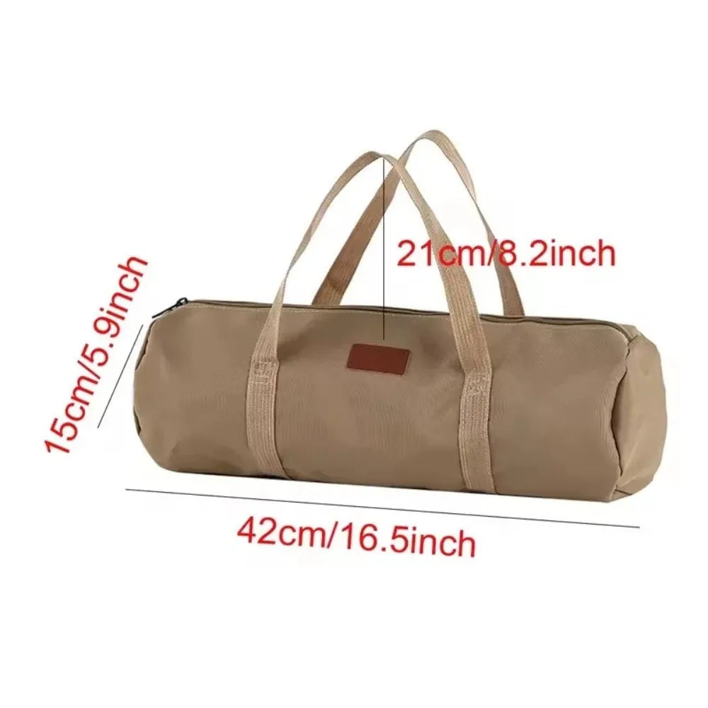 Cylindrical Tent Peg Storage Bag - Portable Ground Nail Organizer
