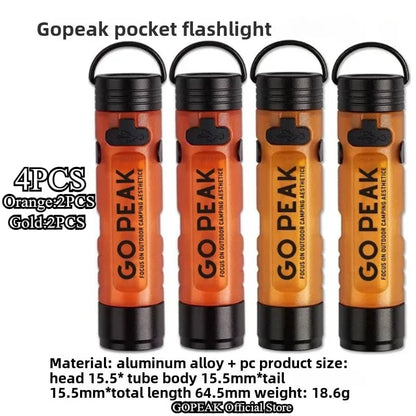 GOPEAK Mini LED Flashlight 5050 Pocket Keychain Clip Emergency Light