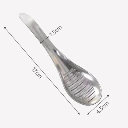 Stainless Steel Garlic Ginger Grater Spoon - Root Vegetable Grinder