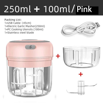 Electric Meat Mincer Vegetable Chopper - Multi-Function Garlic Cutter