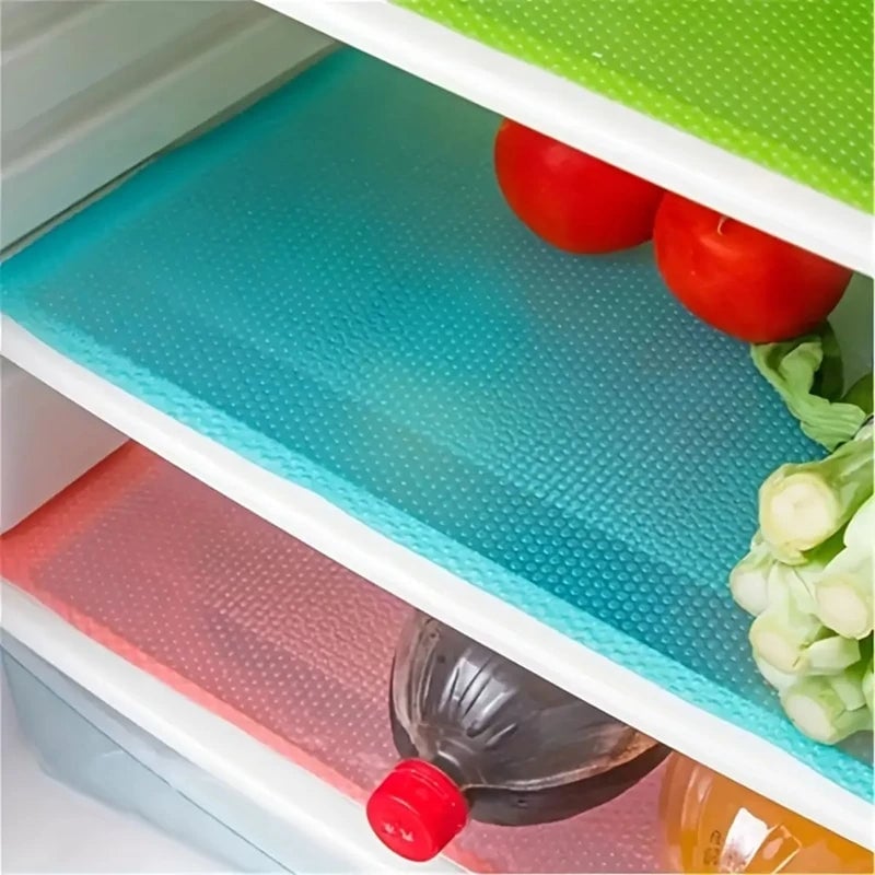 4PCS EVA Waterproof Refrigerator Liner Mats - Anti-Oil Kitchen Pads