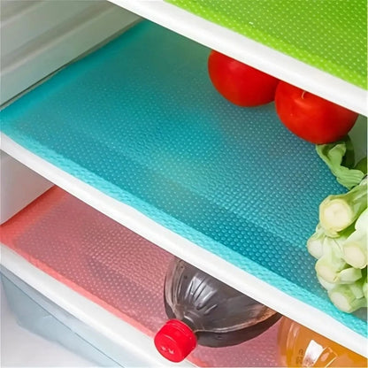 4PCS EVA Waterproof Refrigerator Liner Mats - Anti-Oil Kitchen Pads