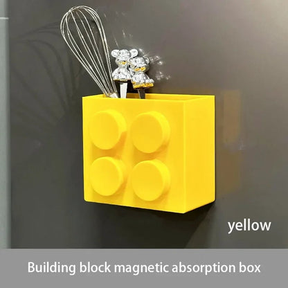Magnetic Building Block Refrigerator Storage Rack Wall Mount