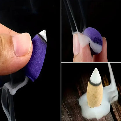 Waterfall Smoke Backflow Incense Cones Sandalwood Lavender Multi