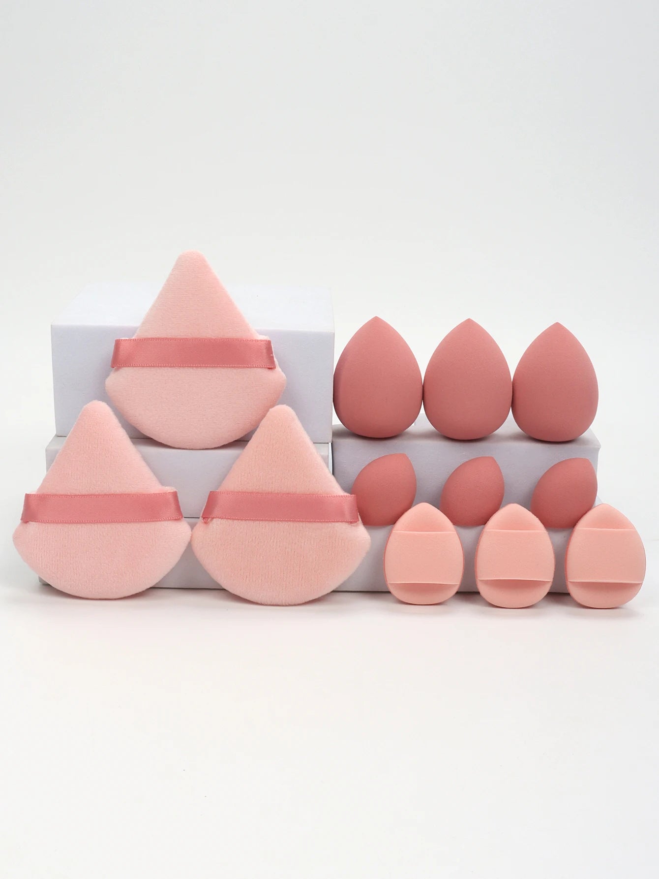 12-Piece Makeup Sponge Set - Powder Puffs, Air Cushion & Beauty Eggs