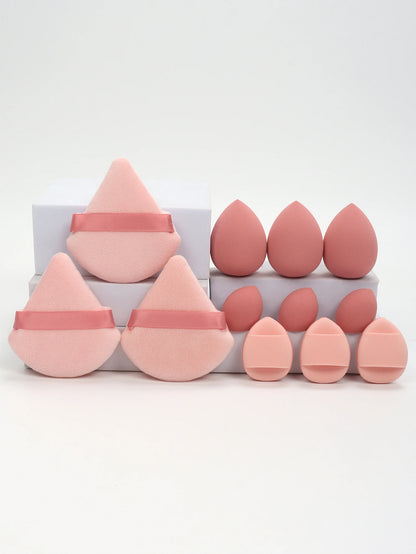 12-Piece Makeup Sponge Set - Powder Puffs, Air Cushion & Beauty Eggs