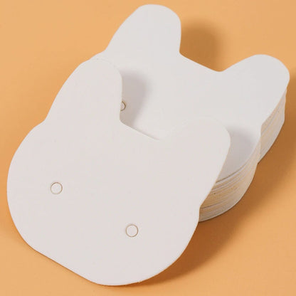 50pcs 3.5x3.5cm Cat Earring Display Cards Jewelry Packaging
