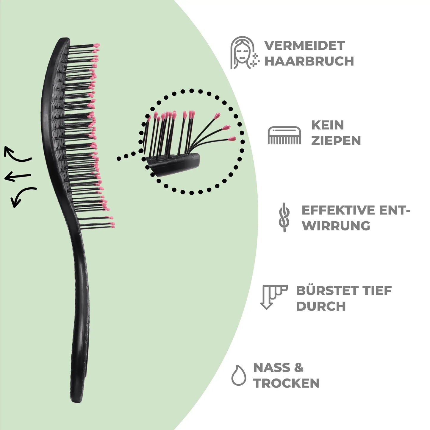 Professional Detangling Hair Brush with Spiral Spring for Curls