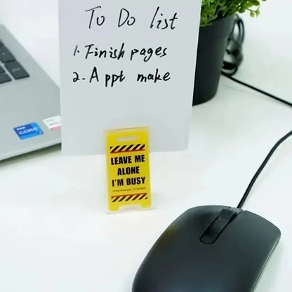 Acrylic Desk Sign Leave Me Alone I'm Busy - Office Humor Decor Gift