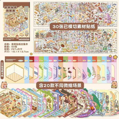 20PCS 3D Capybara Landscape Stickers Collection Book Album DIY Toy