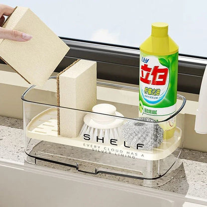 Multifunctional Kitchen Sink Organizer with Drain Rack for Sponges
