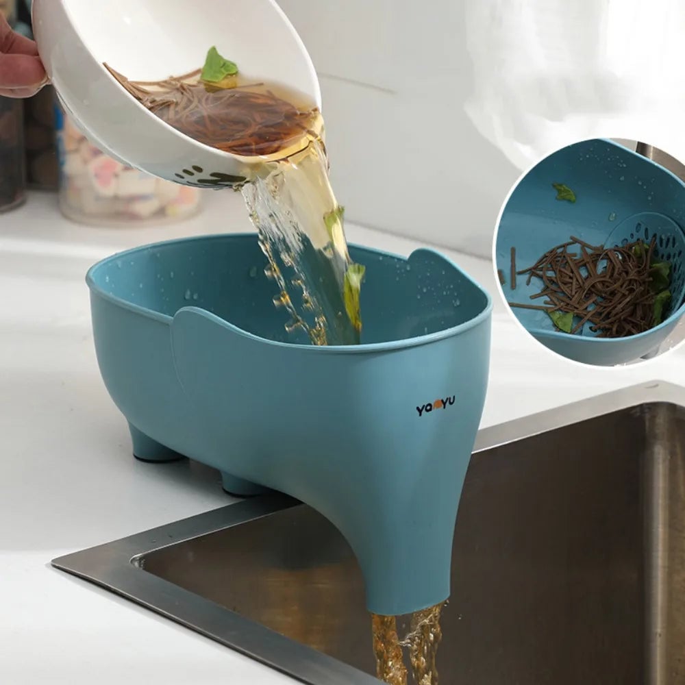 Elephant Sink Strainer Basket - Vegetable Washing & Drain Rack