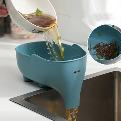 Elephant Sink Strainer Basket - Vegetable Washing & Drain Rack