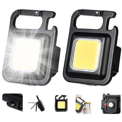 Mini LED COB Keychain Flashlight USB Rechargeable Aluminum Alloy