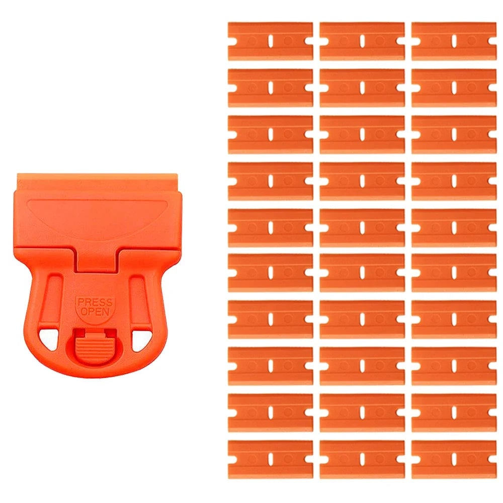 Car Glass Scraper with Razor Blades - Sticker Glue Remover Tool