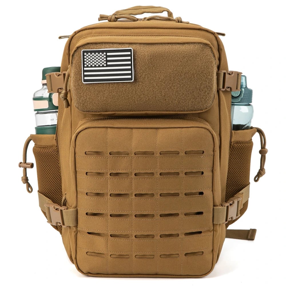25L MOLLE Tactical Backpack with Bottle Holder - EDC Hiking Gym