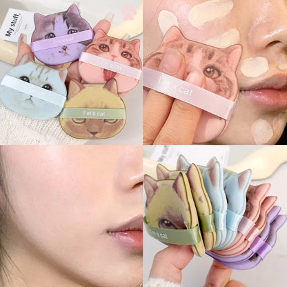 10PC Cat-Shaped Makeup Puffs - Dual-Use Foundation & Powder Blender Set