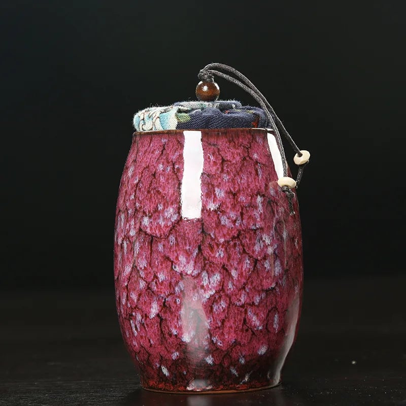 Mini Ceramic Food Storage Jar with Sealed Lid - Tea Caddy Container