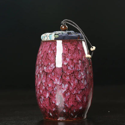 Mini Ceramic Food Storage Jar with Sealed Lid - Tea Caddy Container