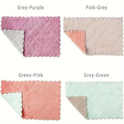 10PCS Double Sided Microfiber Dish Cloths Kitchen Cleaning Towels