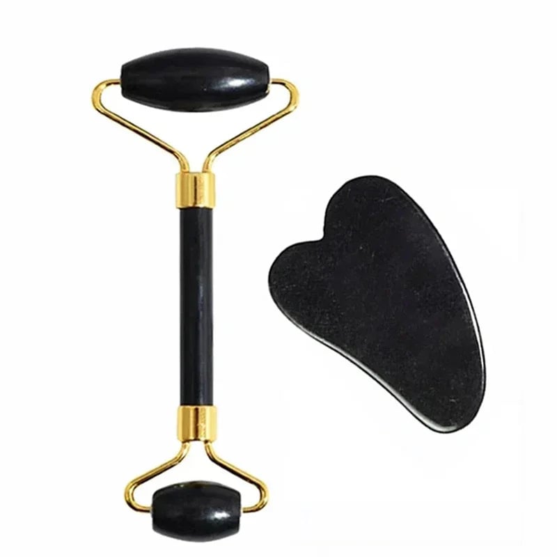 Natural Jade Roller Gua Sha Massager Face Neck Body Eye Care Tool