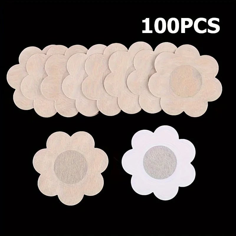 100pcs Invisible Self-Adhesive Nipple Patches Disposable Strapless