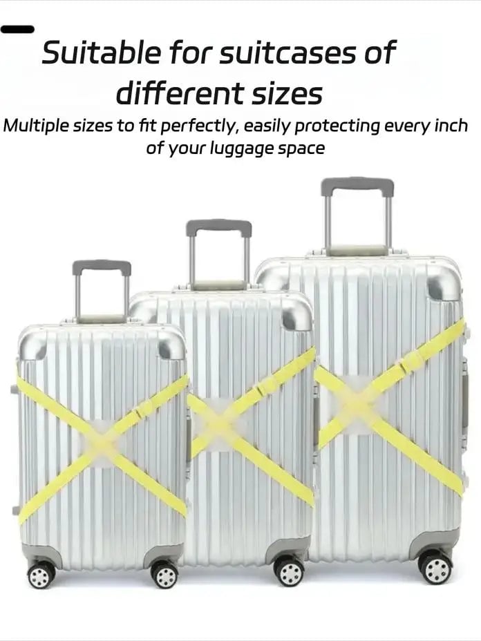 Adjustable Travel Luggage Strap - Elastic Suitcase Belt with Buckle