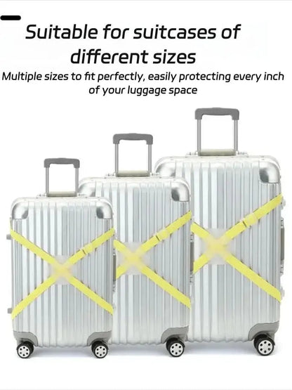 Adjustable Travel Luggage Strap - Elastic Suitcase Belt with Buckle