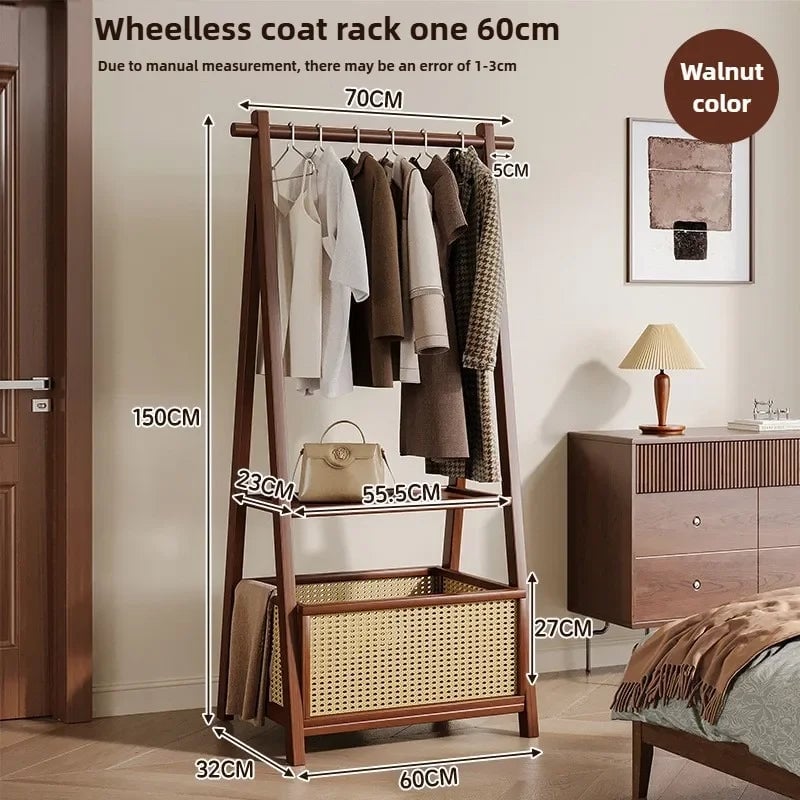Heavy Duty Floor Standing Clothes Rack - Bedroom Wardrobe Storage