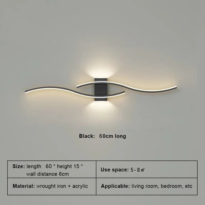 LED Long Strip Wall Lamp - Modern TV Background Light for Bedroom