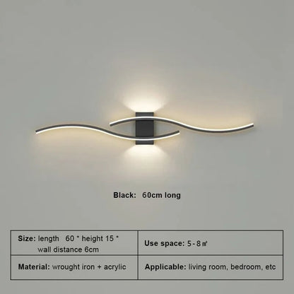 LED Long Strip Wall Lamp - Modern TV Background Light for Bedroom