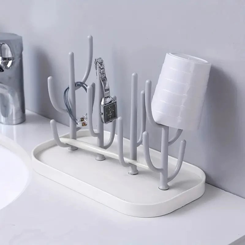 Tree Shaped Baby Bottle Drying Rack with Dust Proof Cover Holder