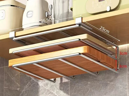 Stainless Steel Under Cabinet Cutting Board Organizer Holder