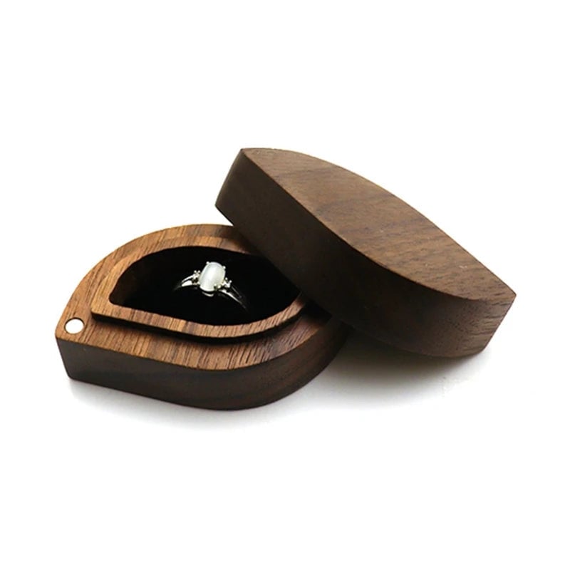 Wooden Ring Box - Premium Jewelry Organizer for Engagement Proposal