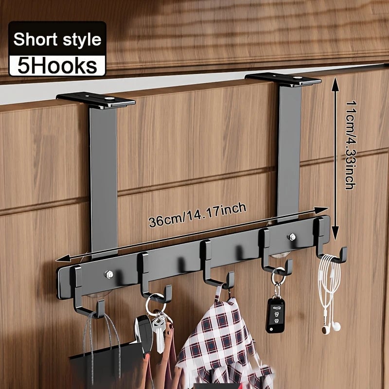 Over Door Metal Hooks Rack 5/7 Adjustable Bathroom Organizer